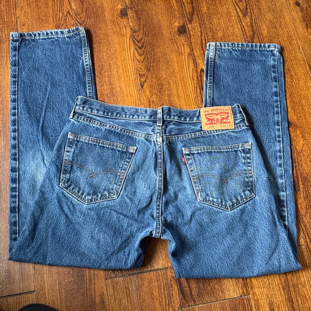 Levi's Men's 505 Regular Fit Straight Leg Jeans Medium Blue Denim Size 34 x 32